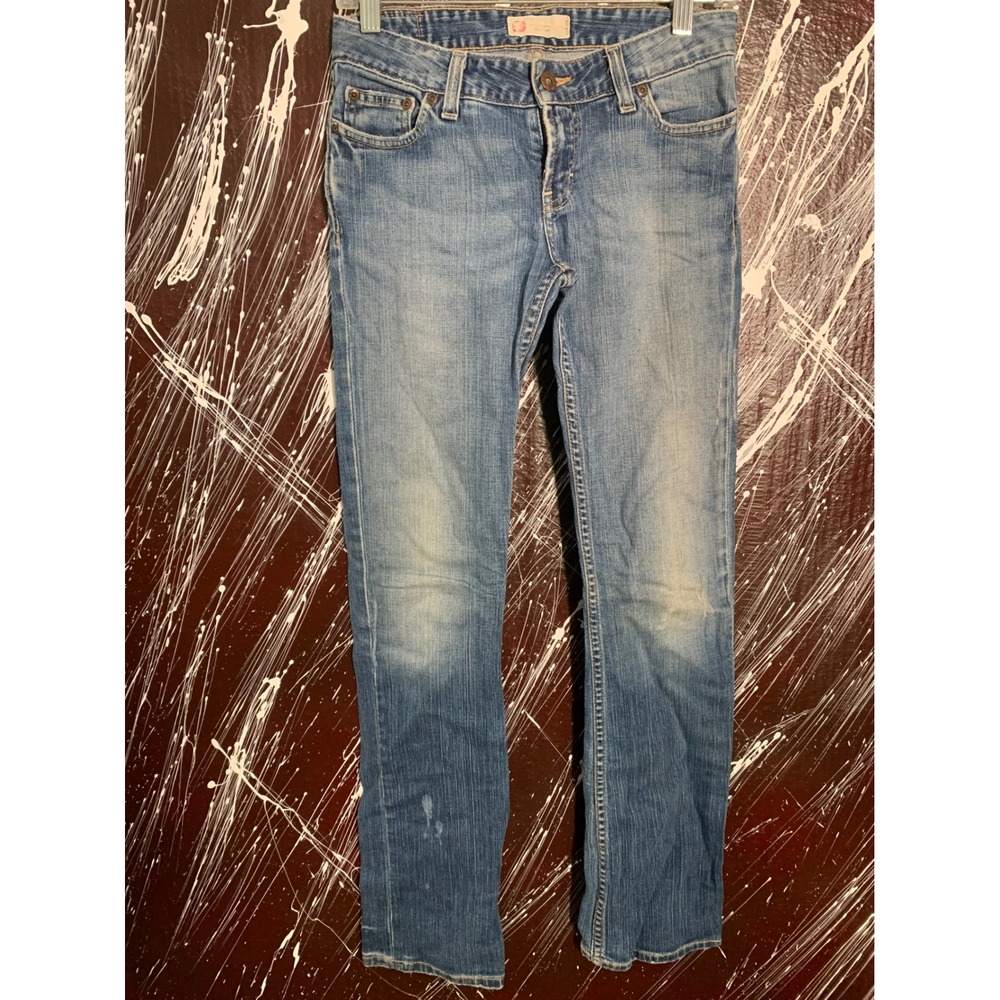 BKE Faith Stretch Jeans‎ Womens 27x33 Medium Wash Slim Straight Leg Distressed
